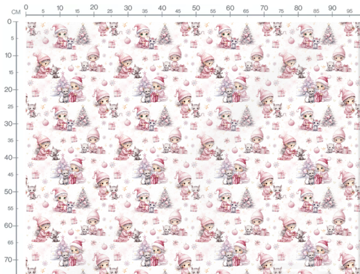 Tissu Exclusif Noel Chatons Fille, 11 tissus au choix – Image 3