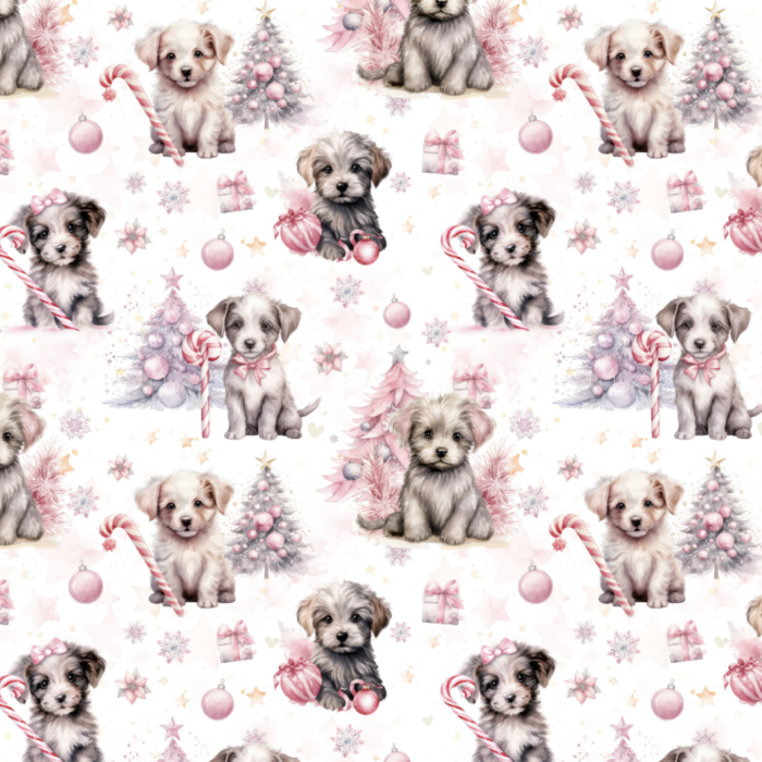 Tissu Exclusif Noel Chiots, 11 tissus au choix