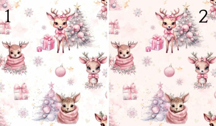 Tissu Exclusif Noel Rennes Roses, 2 coloris et 11 tissus au choix – Image 4