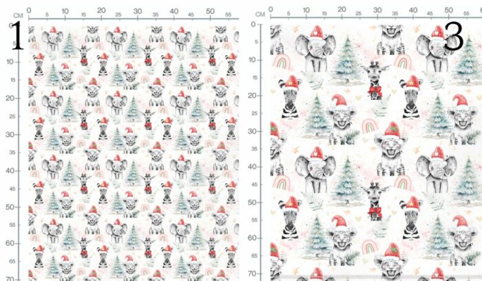 Tissu Exclusif Noel Safari Animaux, 2 tailles et 11 tissus au choix – Image 3