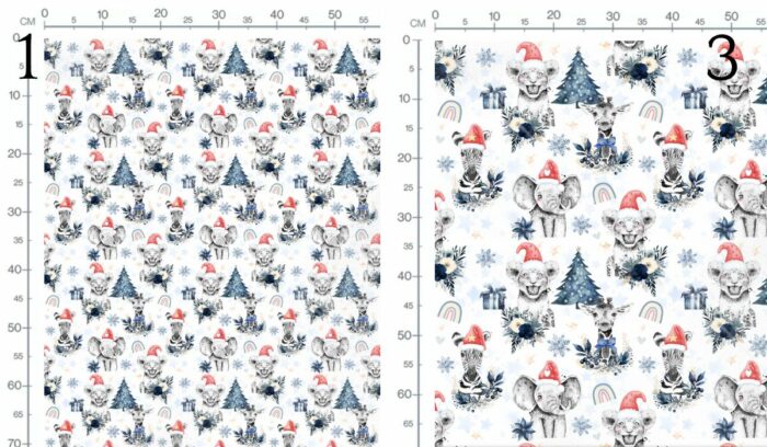 Tissu Exclusif Noel Safari Bleu, 2 tailles et 11 tissus au choix – Image 3