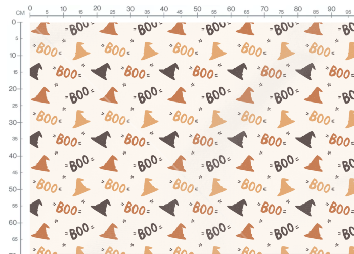 Tissu Imprimé Halloween Boo, 3 coloris et 11 tissus au choix – Image 3