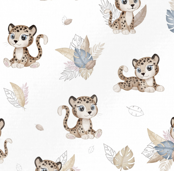 Tissu Imprimé Leopard Mignon, 4 coloris et 11 tissus au choix