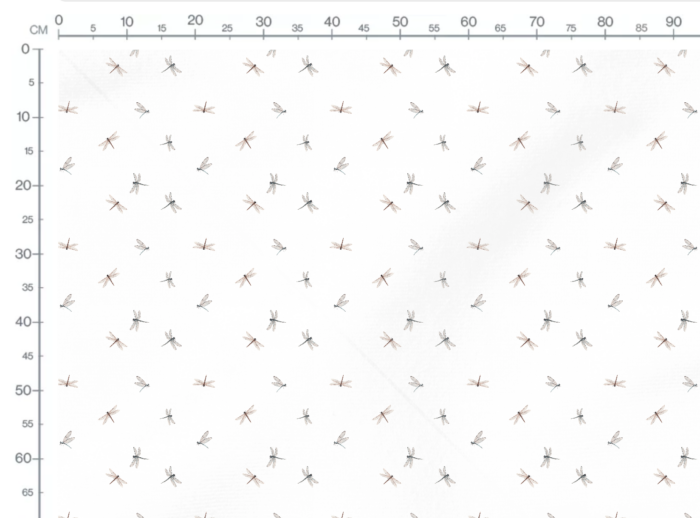 Tissu Imprimé Libellule Minimaliste Blanc, 11 tissus au choix – Image 3