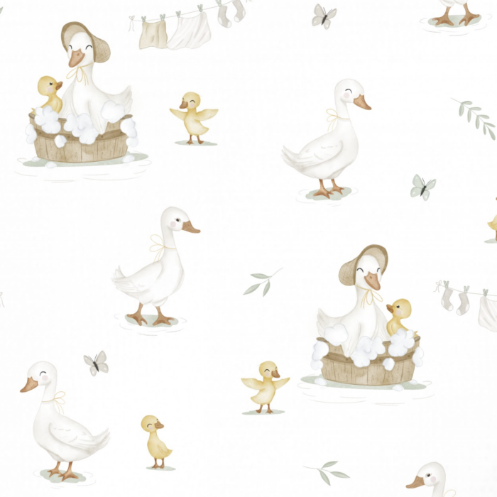 Tissu Imprimé Oie Famille, 11 tissus au choix