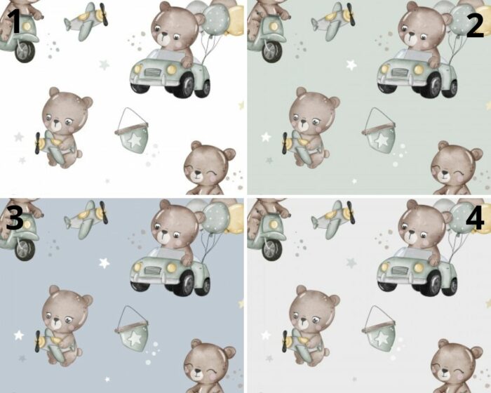 Tissu Imprimé Ourson Jouets, 4 coloris et 11 tissus au choix – Image 4