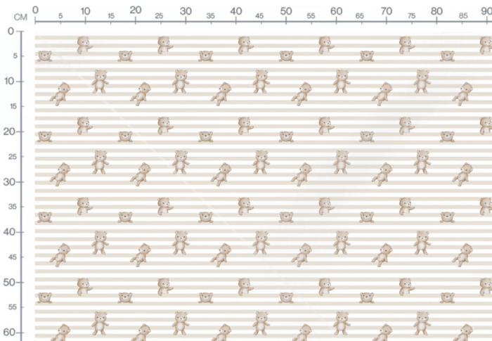 Tissu Imprimé Ourson Mariniere Beige, 11 tissus au choix – Image 2