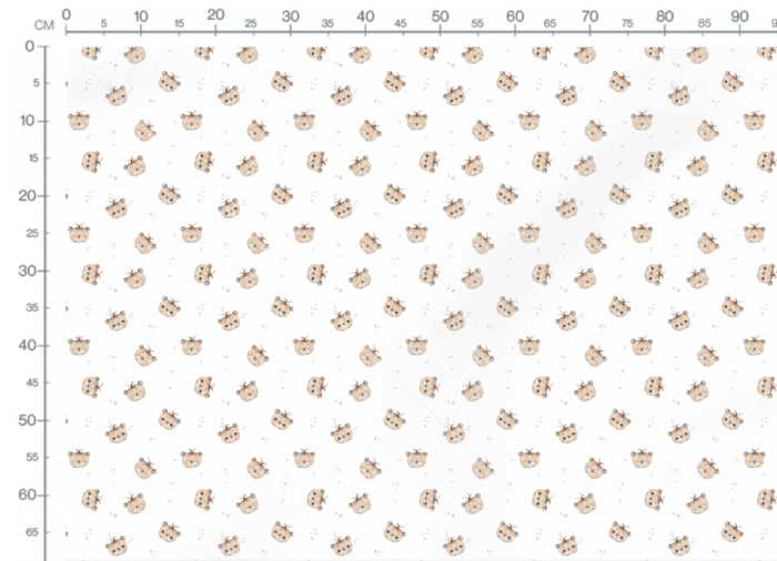 Tissu Imprimé Ourson Mignon Citrouille, 4 coloris et 11 tissus au choix – Image 3