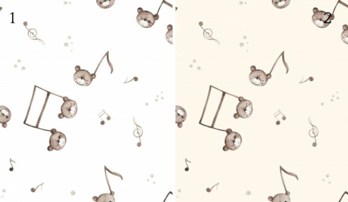 Tissu Imprimé Ourson Musique, 2 coloris et 11 tissus au choix – Image 3