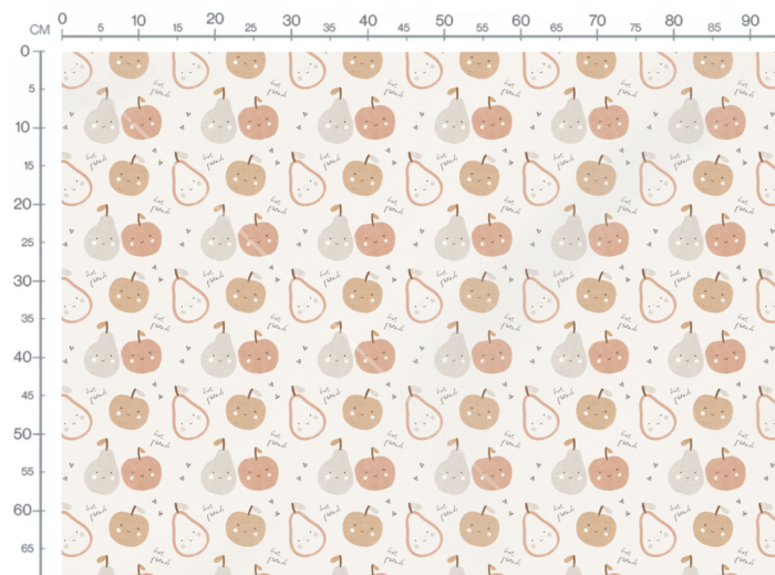 Tissu Imprimé Pomme Poire Automne, 3 coloris et 11 tissus au choix – Image 3