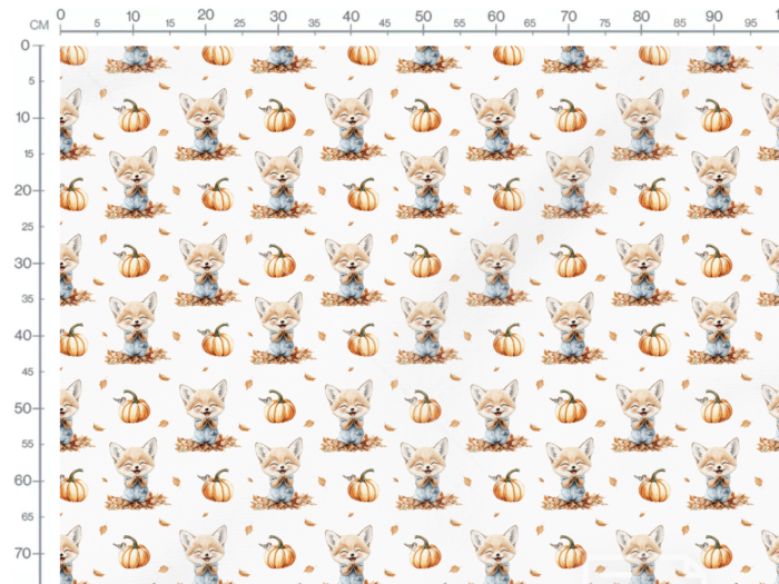 Tissu Imprimé Renard Automne Potiron, 11 tissus au choix – Image 3
