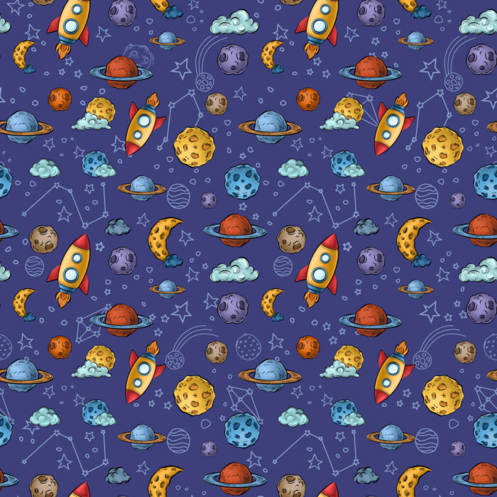 Tissu Imprimé Willie Espace Bleu Foncé, 11 tissus au choix – Image 5