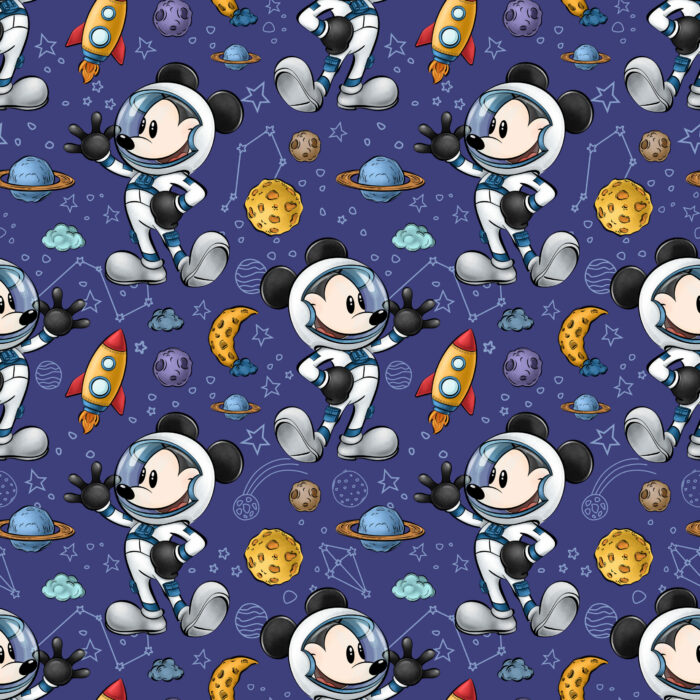 Tissu Imprimé Willie Espace Bleu Foncé, 11 tissus au choix