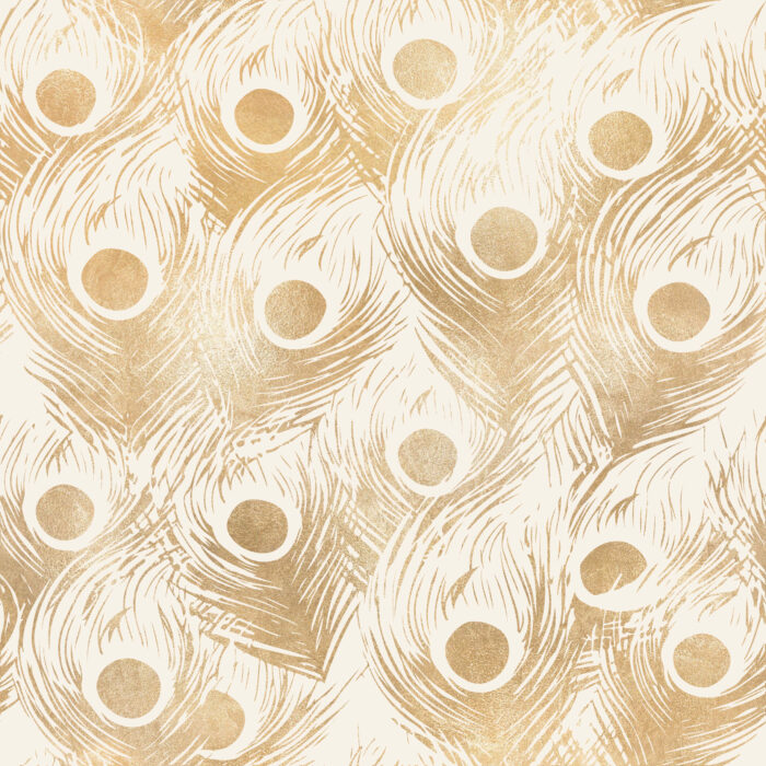 Tissu Imprimé Animal Paon Gold, 11 tissus au choix