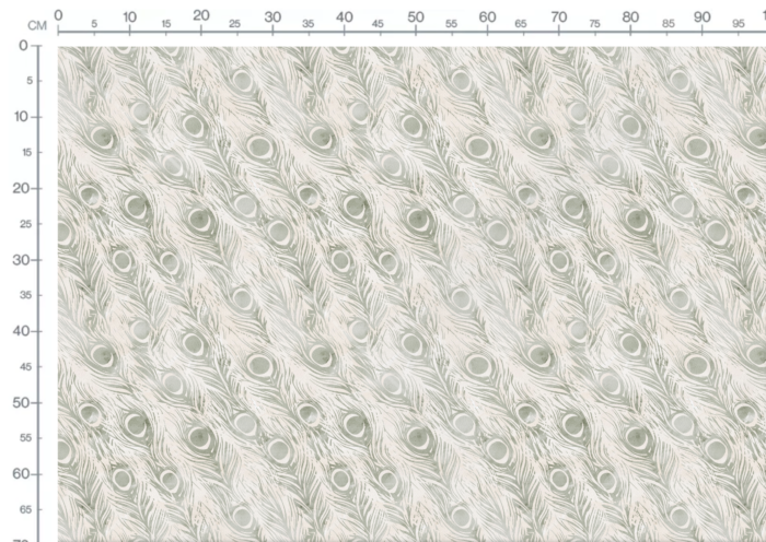 Tissu Imprimé Animal Paon Menthe Aquarelle, 11 tissus au choix – Image 3
