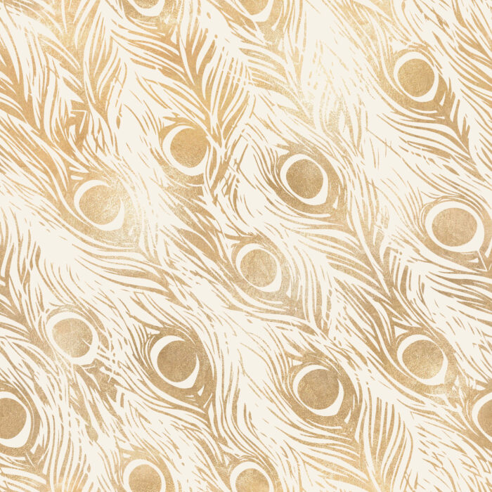 Tissu Imprimé Animal Paon Menthe Gold, 11 tissus au choix