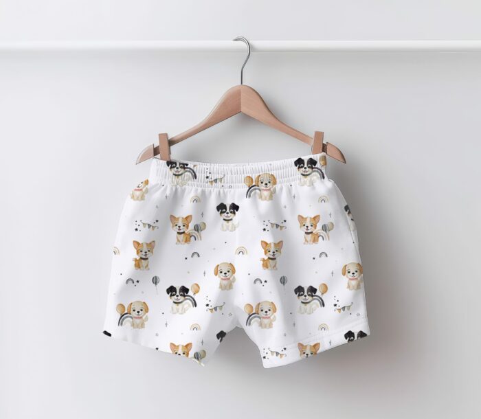 Tissu Imprimé Chiots Mignons Arc-en-ciel, 3 coloris et 11 tissus au choix – Image 5