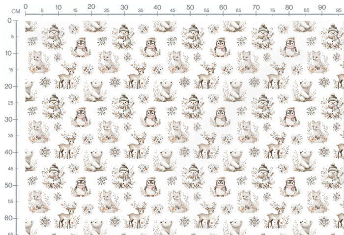 Tissu Exclusif Boho Hiver Animaux Blanc, 11 tissus au choix – Image 3