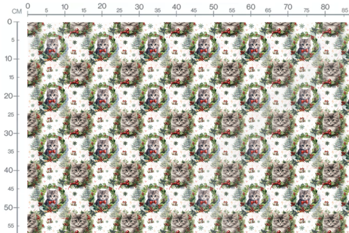Tissu Exclusif Noel Chaton Sapin, 11 tissus au choix – Image 3