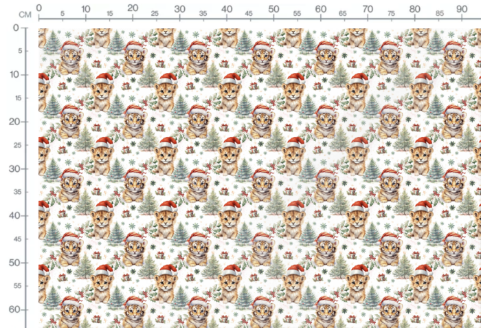 Tissu Exclusif Noel Tigre Mignon, 11 tissus au choix – Image 3