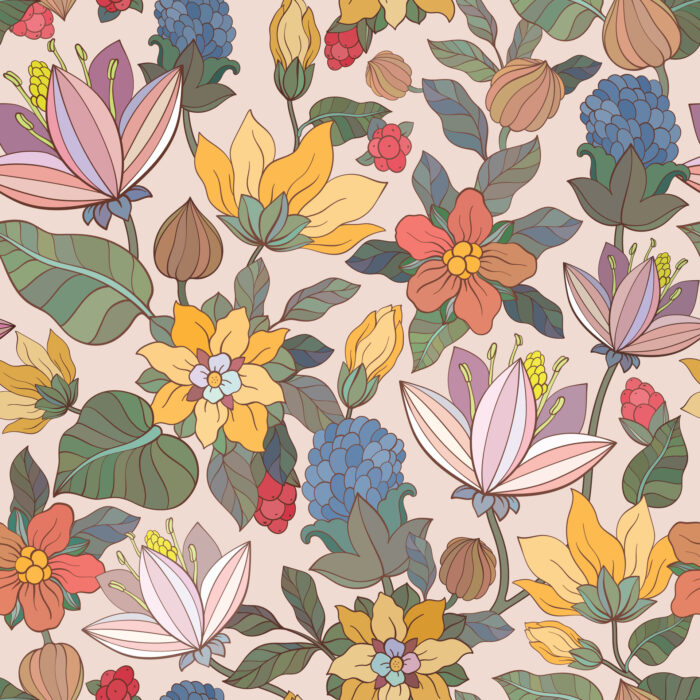 Tissu Imprimé Fleuri Aude Belle Journée, 11 tissus au choix