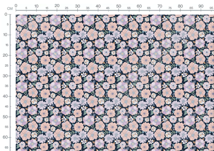 Tissu Imprimé Fleuri Clarisse Nuit, 11 tissus au choix – Image 3