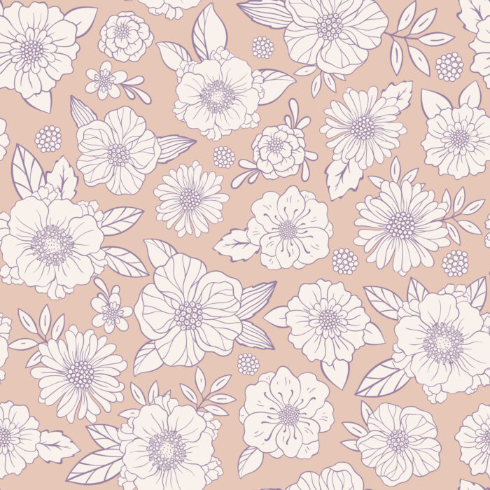 Tissu Imprimé Fleuri Noemie Blush, 11 tissus au choix