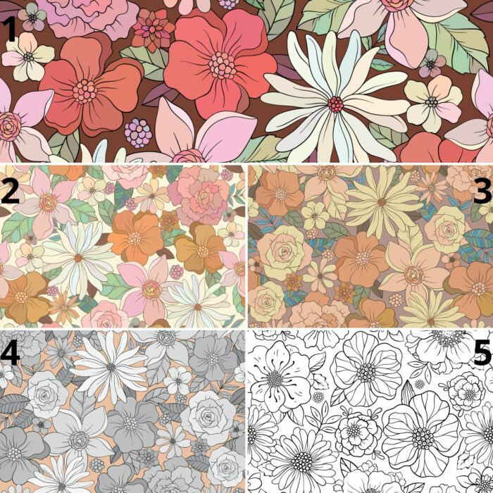Tissu Imprimé Fleurs Leslie, 5 coloris et 11 tissus au choix – Image 4