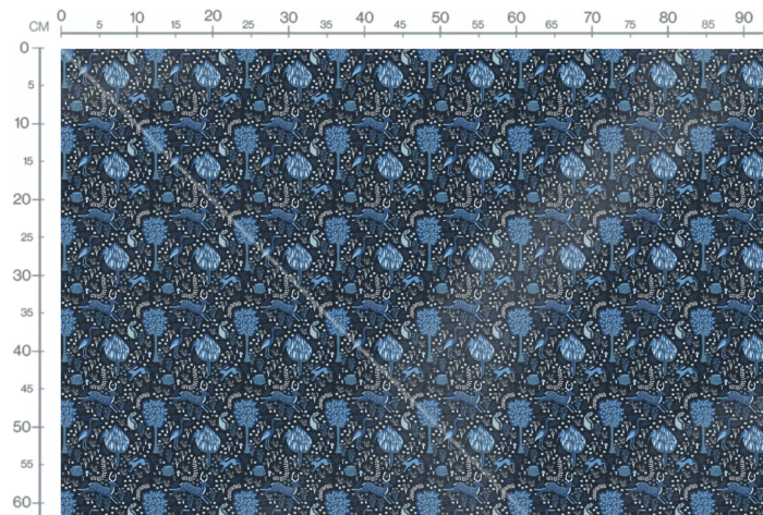 Tissu Imprimé Foret Bleu Hiver, 11 tissus au choix – Image 3