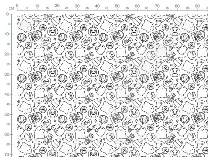 Tissu Imprimé Halloween a Colorier, 11 tissus au choix – Image 3