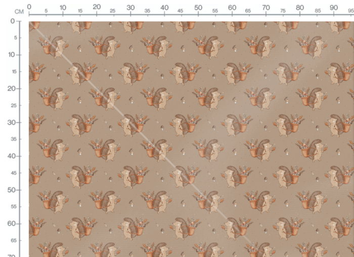 Tissu Imprimé Herisson et Champignons, 11 tissus au choix – Image 2