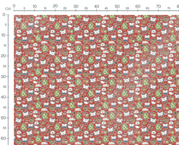 Tissu Imprimé Noel Animaux Mignons Rouge, 11 tissus au choix – Image 3