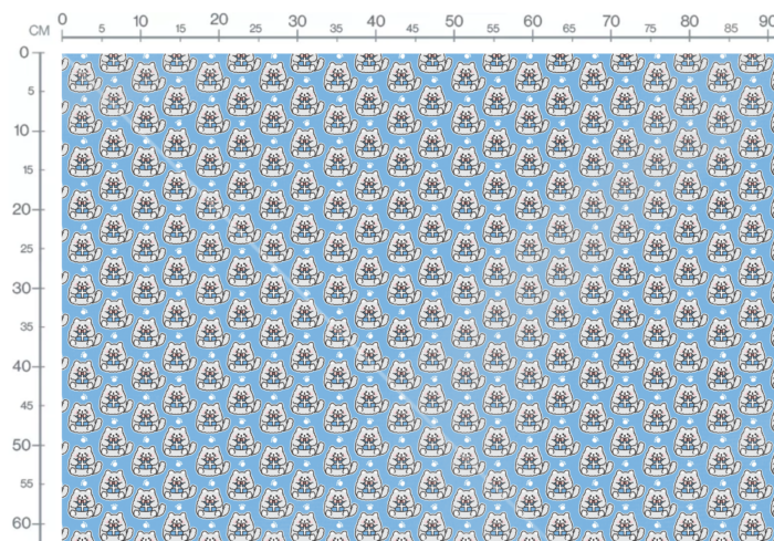 Tissu Imprimé Noel Chaton Cadeaux Bleu, 11 tissus au choix – Image 3