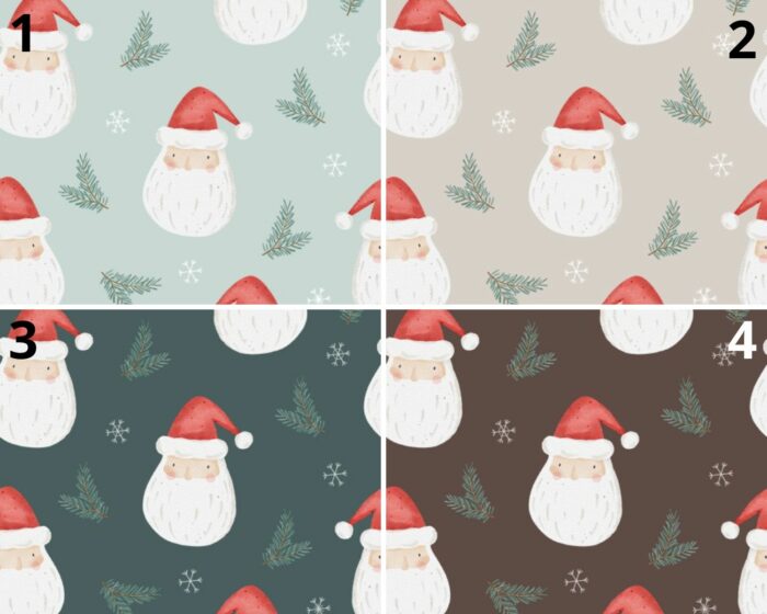 Tissu Imprimé Noel Pere Noel Brindilles, 4 coloris et 11 tissus au choix – Image 4