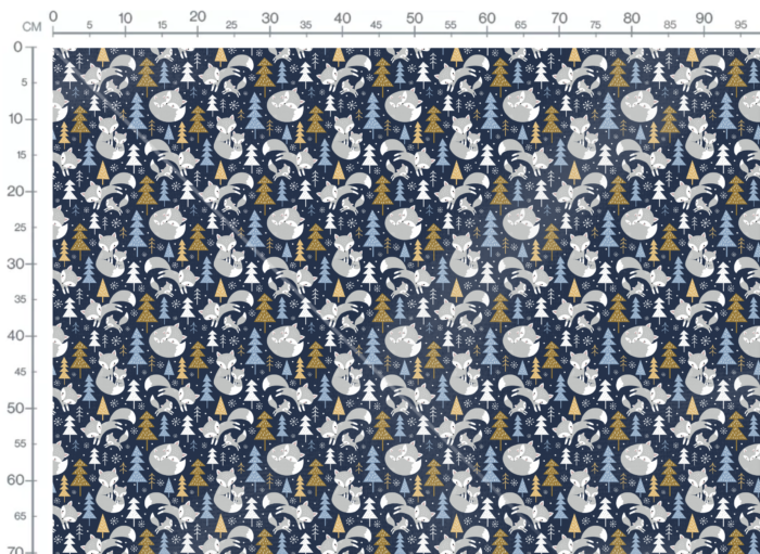 Tissu Imprimé Noel Renard Gris Maman, 11 tissus au choix – Image 3