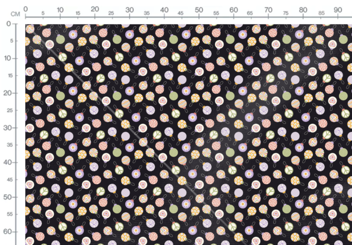 Tissu Imprimé Noel Retro Boules Hippie, 11 tissus au choix – Image 3