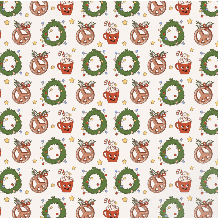 Tissu Imprimé Noel Retro Groovy Deco, 11 tissus au choix – Image 2
