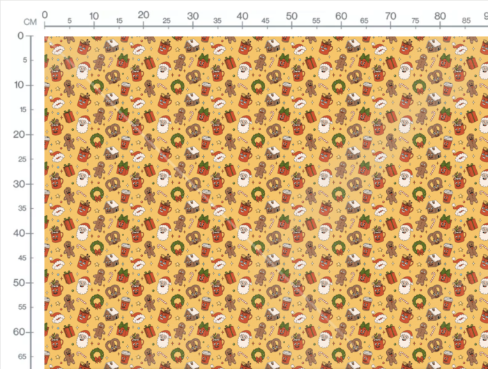 Tissu Imprimé Noel Retro Jaune, 11 tissus au choix – Image 3