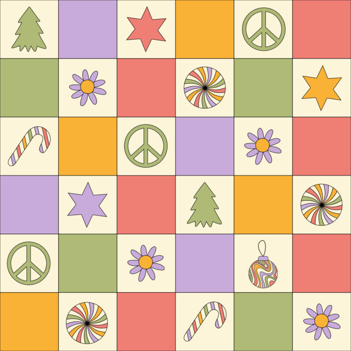 Tissu Imprimé Noel Retro Patchwork, 11 tissus au choix
