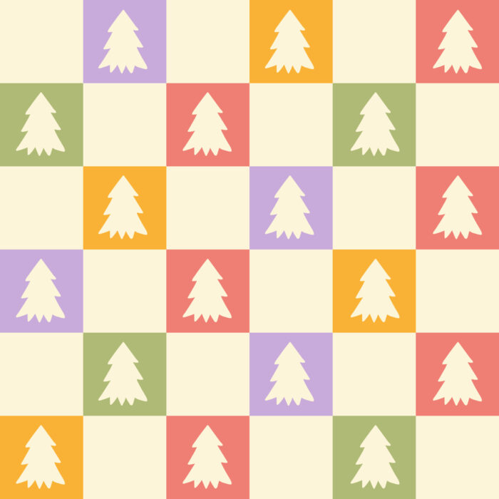 Tissu Imprimé Noel Retro Patchwork Sapin, 11 tissus au choix