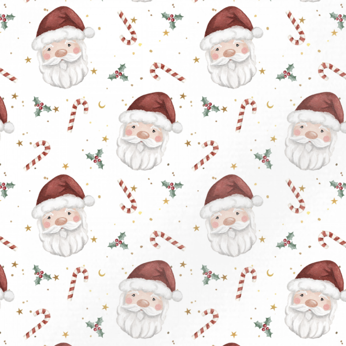 Tissu Imprimé Noel Santa, 2 coloris et 11 tissus au choix