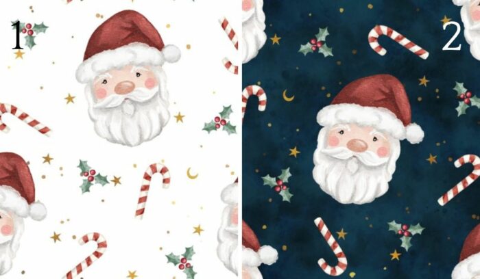 Tissu Imprimé Noel Santa, 2 coloris et 11 tissus au choix – Image 4