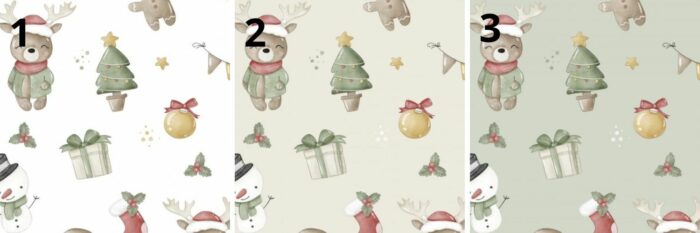 Tissu Imprimé Petit Noel Mignon, 3 coloris et 11 tissus au choix – Image 4