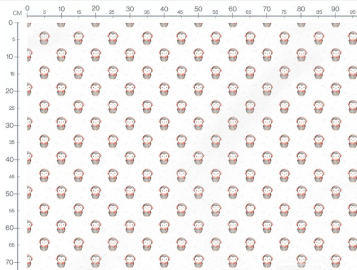 Tissu Imprimé Pingouin Mignon Echarpe, 2 coloris et 11 tissus au choix – Image 3