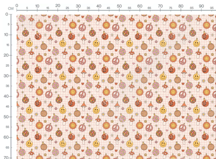 Tissu Imprimé Groovy Retro Boule de Noel, 11 tissus au choix – Image 3