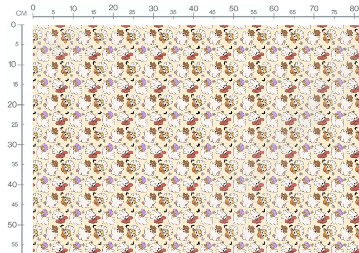 Tissu Imprimé Retro Groovy Fantome, 11 tissus au choix – Image 3