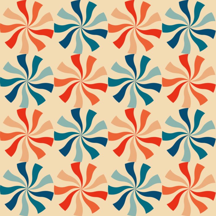 Tissu Imprimé Retro Noel Vintage Bonbons Beige, 11 tissus au choix