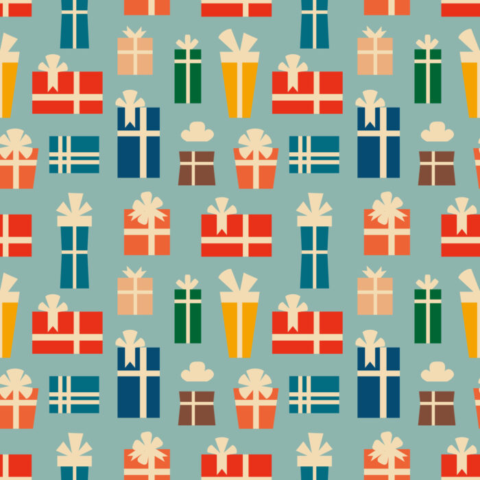 Tissu Imprimé Retro Noel Vintage Cadeaux, 11 tissus au choix