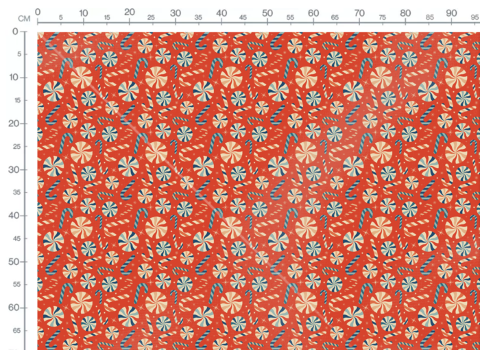 Tissu Imprimé Retro Noel Vintage Candy Rouge, 11 tissus au choix – Image 3