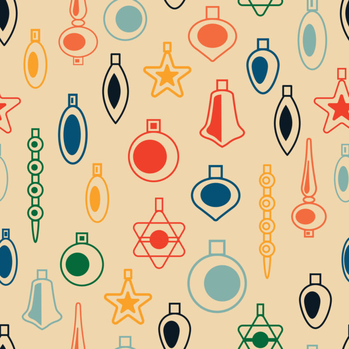 Tissu Imprimé Retro Noel Vintage Lineart, 11 tissus au choix